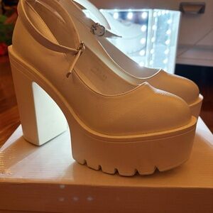 Women's White Platform Heels